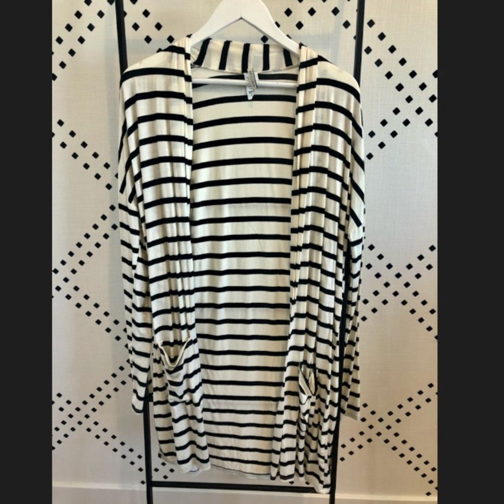 Belarus Striped Long Cardigan